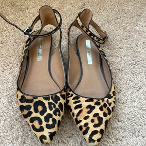 Leopard ankle flats